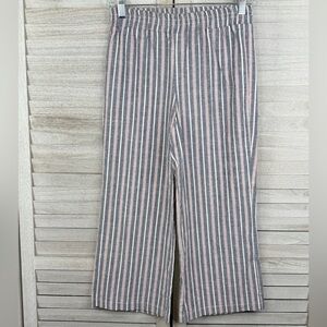 SUITE BENEDICT Women's Pull On Casual Cropped Pants Striped 100% Cotton-Small
